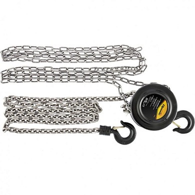 Таль цепная, 2 т., H подъема 2,5 м, расстояние между крюками 380 мм Sparta 519165