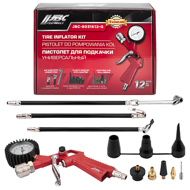 Пистолет для подкачки универсальный с набором аксессуаров 12 пр JBC JBC-8031K12-G
