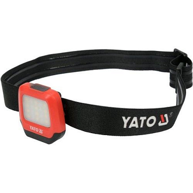 Фонарик налобный с прищепкой 2 в 1 50х49х24,5 мм, 3W, 200lm, 3.7V, 500mAh, usb, IP54, IK07 Yato YT-08598