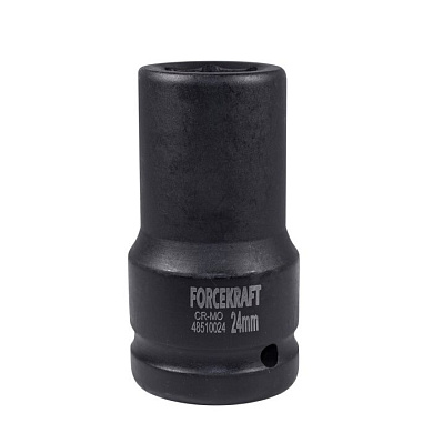 Ударная глубокая торцевая головка 24 мм 6-гр. 1'' ForceKraft FK-48510024