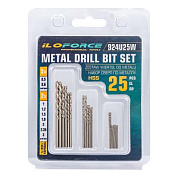 Набор сверл по металлу 25 пр, 0,5-3 мм ILOforce IF-924U25W