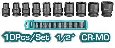 Набор ударных головок 1/2'' TOTAL THISTD12101 (10 пр.)