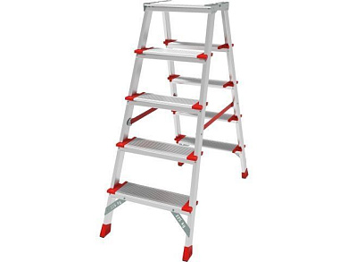 Лестница-стремянка алюм. двухст. 110 см 5 ступ. 7,5кг NV 3127, макс. нагрузка - 225 кг. Новая Высота 3127205