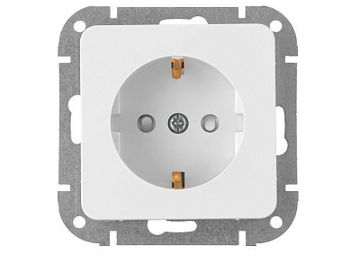 Розетка 1-ая, скрытая, с/з белая, Аструм, Bylectrica РС16-1506