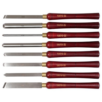 Набор стамесок 435 мм 8 пр, деревянная ручка HSS 4341 Yato YT-62780