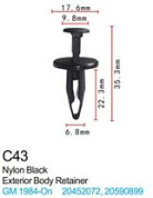 Клипса для крепления внутренней обшивки а/м GM пластиковая, 100 шт Forsage C0043(GM)