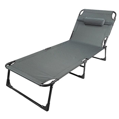 Шезлонг складной, черный ISMA ISMA-FG-HY-8009BL