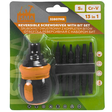 Отвертка реверсивная в комплекте с набором бит ISMA ISMA-32807MR
