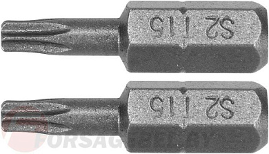 Бита Torx T15x25 мм., 1/4'', 2 шт. AISI S2 Yato YT-77903