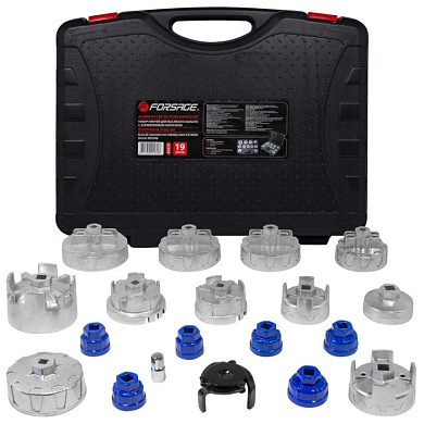 Набор съемников масляных фильтров, 19 пр. (съемник ''краб''-1шт, съемник ''крышка''-17шт) Forsage F-61919