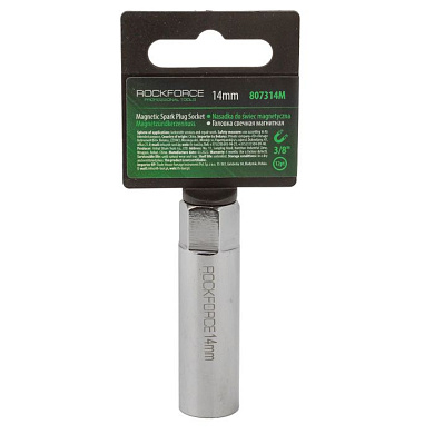 Головка свечная магнитная 14 мм 3/8'' 12-гр, L-65 мм RockForce RF-807314M(магнитная)