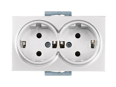 Розетка 2-ая, скрытая, с/з, белая, DARIA, 16 A, 250 V, IP 20, Mutlusan 21002020201