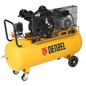 Компрессор воздушный BCV2200/100, ременный привод, 2.2 кВт, 100 литров, 370 л/мин Denzel 58110
