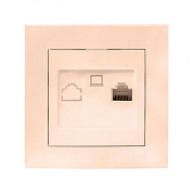 Валенсия розетка компьютерная RJ-45 1-местная кремовая EKF PROxima EWK01-035-20