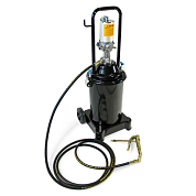 Нагнетатель смазки пневматический перекатной с емкостью 12л 50:1,пр-ть:0-0.85 л/мин, давление смазки:300-400bar,давление воздуха:6-8bar,шланг:4м ForceKraft FK-TRH12