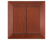 Выключатель 2-клав., скрытый, винт. зажим, вишня, DARIA, 10 A, 250 V, IP 20, Mutlusan 21204020256