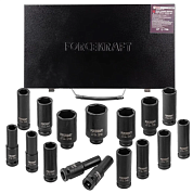 Набор головок ударных глубоких 16 пр., 1/2'' 6-гр., 10-36 мм ForceKraft FK-4167-5MPB