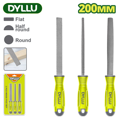 Набор напильников по дереву 200мм DYLLU DTSF1403(3 шт.)