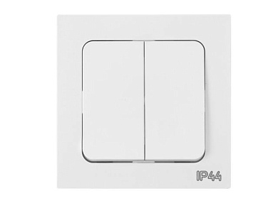 Выключатель 2 клав., cкрытый, 10А белый, Astrum, Bylectrica С5 10-2532
