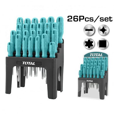 Набор отверток PH, SL, TORX, Square socket 26 пр. TOTAL THTDC252601