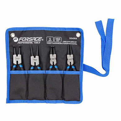 Набор съемников стопорных колец сжим/разжим, прямой/угловой 4 пр 150 мм Forsage F-50406A