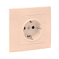 Валенсия розетка 1-местная с/з 16А кремовая с защ, штор, EKF PROxima EWR16-028-20