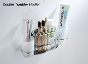 Стакан для зубной щетки, сталь + стекло, хром Ledeme L101