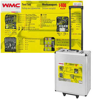 Набор инструментов 1400 пр 1/2'' 6-гр. ''Дорожный кейс'' WMC TOOLS WMC-301400