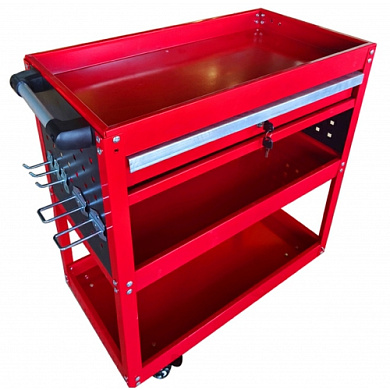 Тележка инструментальная 730х660х360 мм, 3 полки, 1 шуфляда, крючки H-D HD-55215