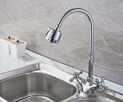 Смеситель для кухни с гибким изливом, цинк, хром Ledeme L4319-3