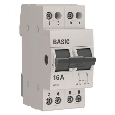 Трехпозиционный переключатель 2P 16А Basic tps-2-16