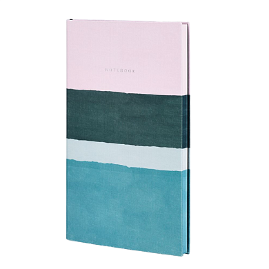 Блокнот "Stripes dusty pink", А5, 96 листов, линейка, розовый, голубой, срез разноцветный