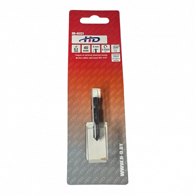 Сверло по металлу конусное зенкер d6.3 мм L40 мм хвостовик HEX H-D HD-44721