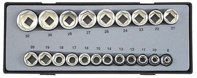 Набор торцевых головок 6-гр. 21 пр. 1/2'' Force T4212