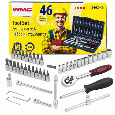 Набор инструмента 46 пр. 1/4'' 6-гр, 4-14 мм WMC TOOLS WMC-2462-46