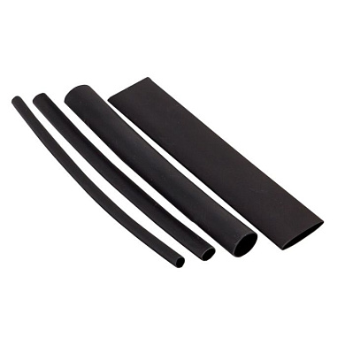 Набор ТУТк клеевые нг черные, Разного диаметра (3/1, 4,8/1,6, 6/2, 9/3, 12/4) 21шт по 100мм, EKF PROxima tut-k-n-1-r