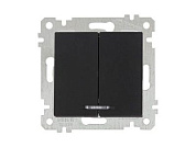 Выключатель 2-клав., с подсветкой, скрытый, без рамки, винт. зажим, черный, RITA, 10 A, 250 V, IP 20, Mutlusan 22004260284