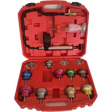 Манометр диагностический для обслуживания системы охлаждения 0-2.5 bar с переходниками, 14 пр H-D HD-0672