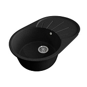 Мойка каменная, овальная одночашевая, GS-5, 735*455мм, черный, Gamma Stone 113122
