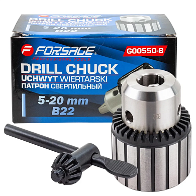 Патрон цанговый для дрели 5-20 мм, B22 Forsage F-G00550-B