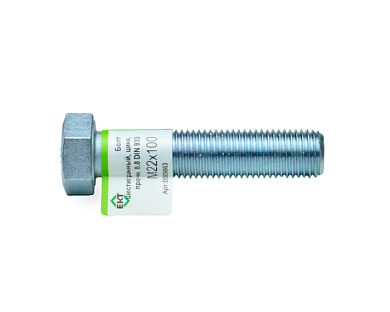 Болт с шестигранной головкой М22x100, DIN933, прочн. 8.8, цинк, 1 шт ЕКТ B009863