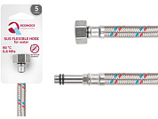 Подводка гибкая, SUS, иголка м10 длинная - гайка 1/2" 150 см, 6 Bar, 90°С ECONOCE EC022150