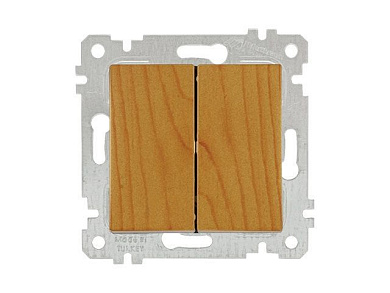 Выключатель 2-клав., скрытый, без рамки, винт. зажим, дуб, RITA, 10 A, 250 V, IP 20, Mutlusan 22004020258
