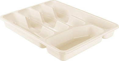 Лоток для столовых приборов Plast Team 330×260×43 мм молочный туман Пластик Репаблик PT156010048