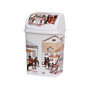 Ведро для мусора "Кафе" 18 л белый РУССПЛАСТ РП-1013-КБ