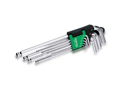 Набор ключей шестигр. 1/16''-3/8'' 9шт длин.с шар. Toptul GBAL0901