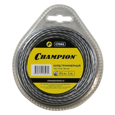 Корд для триммера, 2,4 мм*12м (витой) Alu Twist Champion C7062