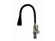Смеситель для кухни с гибким изливом, нержавеющая сталь, сатин + черный Ledeme L74199-2