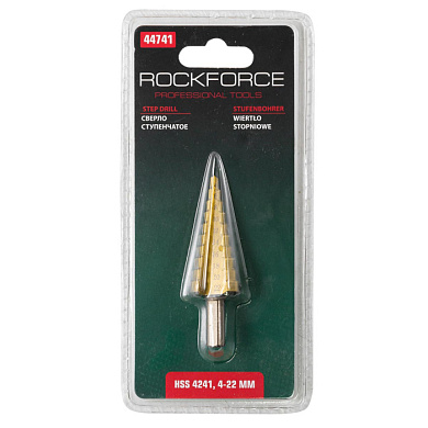 Сверло ступенчатое HSS 4241, 4-22 мм RockForce RF-44741