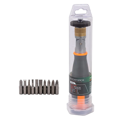 Отвертка реверсивная с набором бит RockForce RF-32810